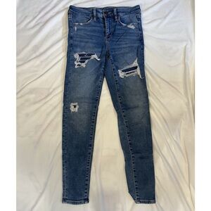 American Eagle Outfitters Ripped Blue Skinny Jeans